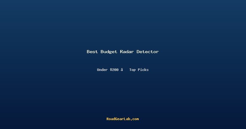 Best budget radar detector under 200